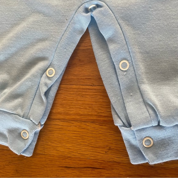 Vintage Triplets Baby 6 Months Girl Light Blue Romper Lace Collar Short Sleeve - Picture 9 of 11